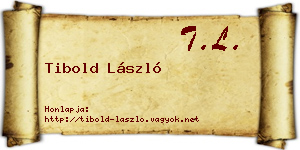 Tibold László névjegykártya